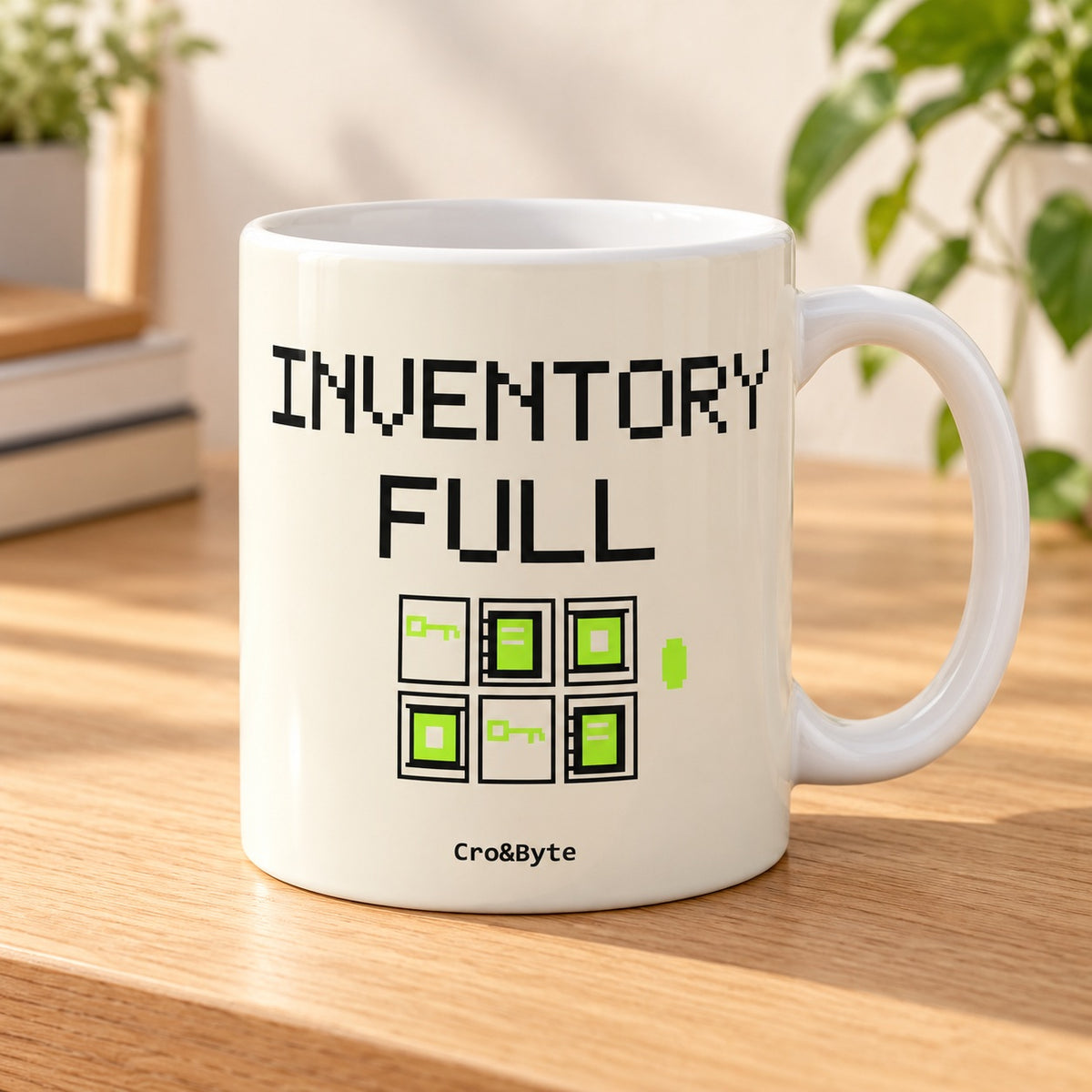 Inventory Full — Cream artwork preview for mug