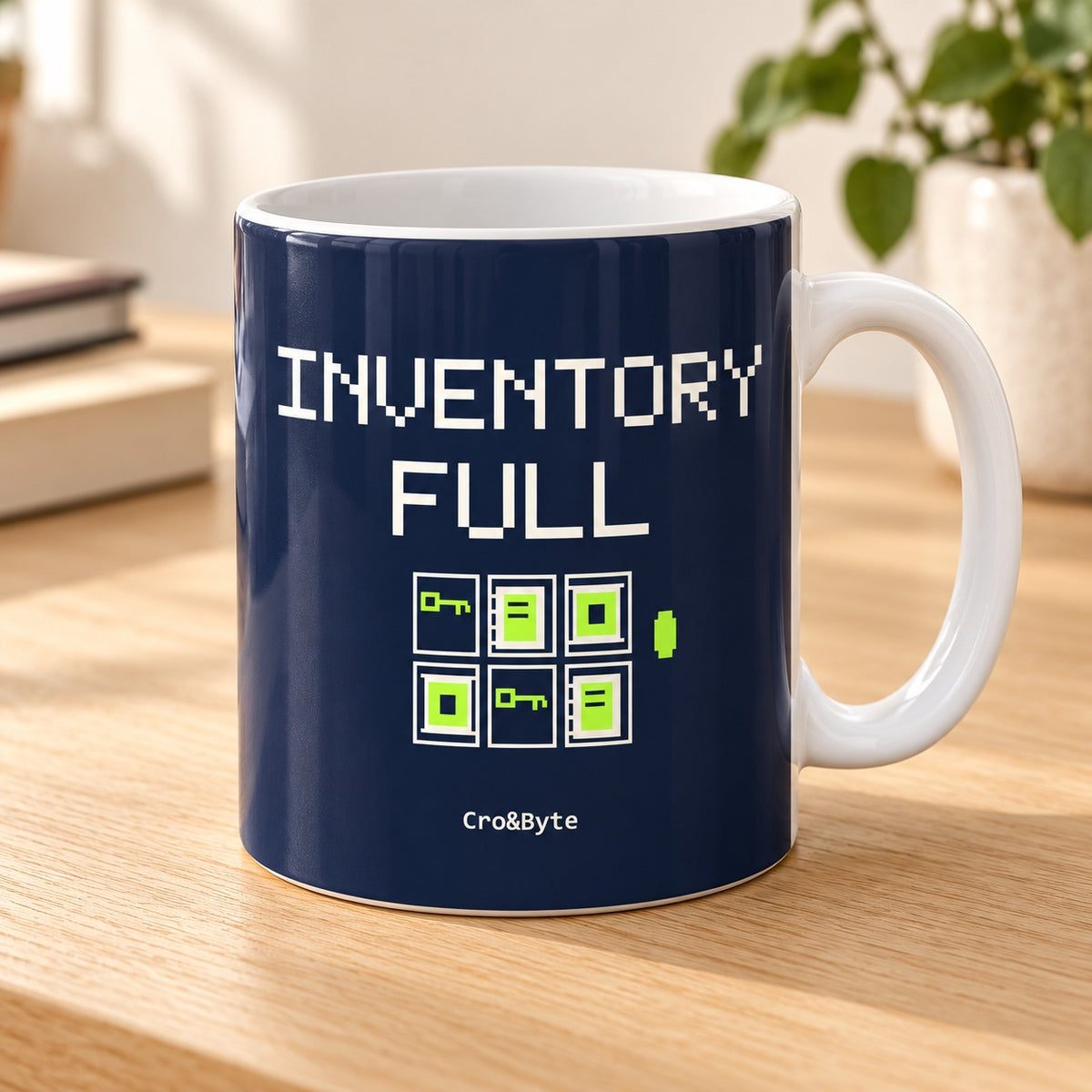 Inventory Full — Navy artwork preview for mug