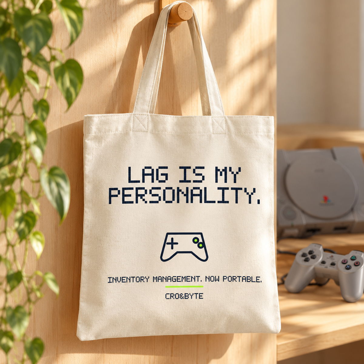Lag Is My Personality — Tote Bag — Cream individual lifestyle photo