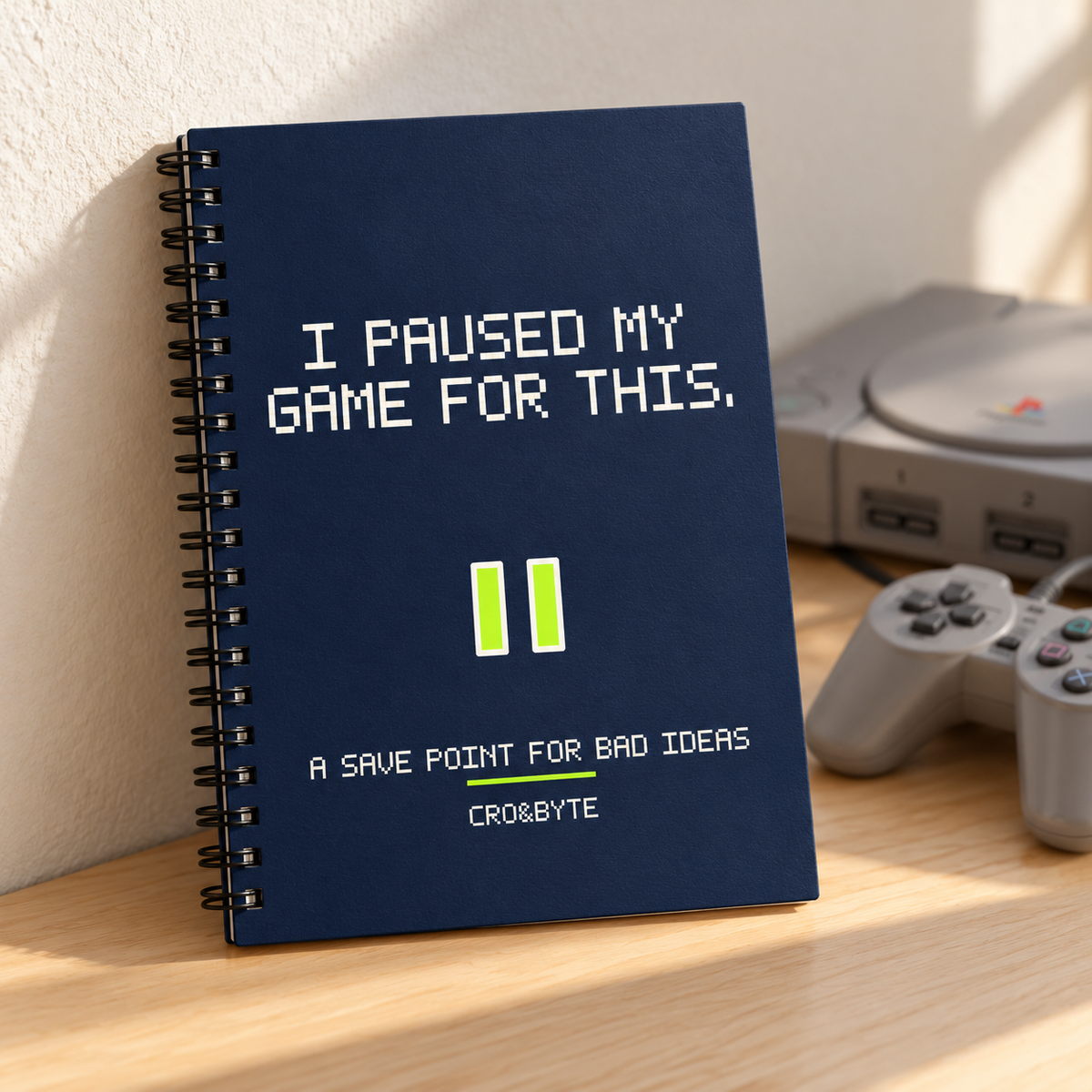 I Paused My Game For This — Notebook — Navy individual lifestyle photo