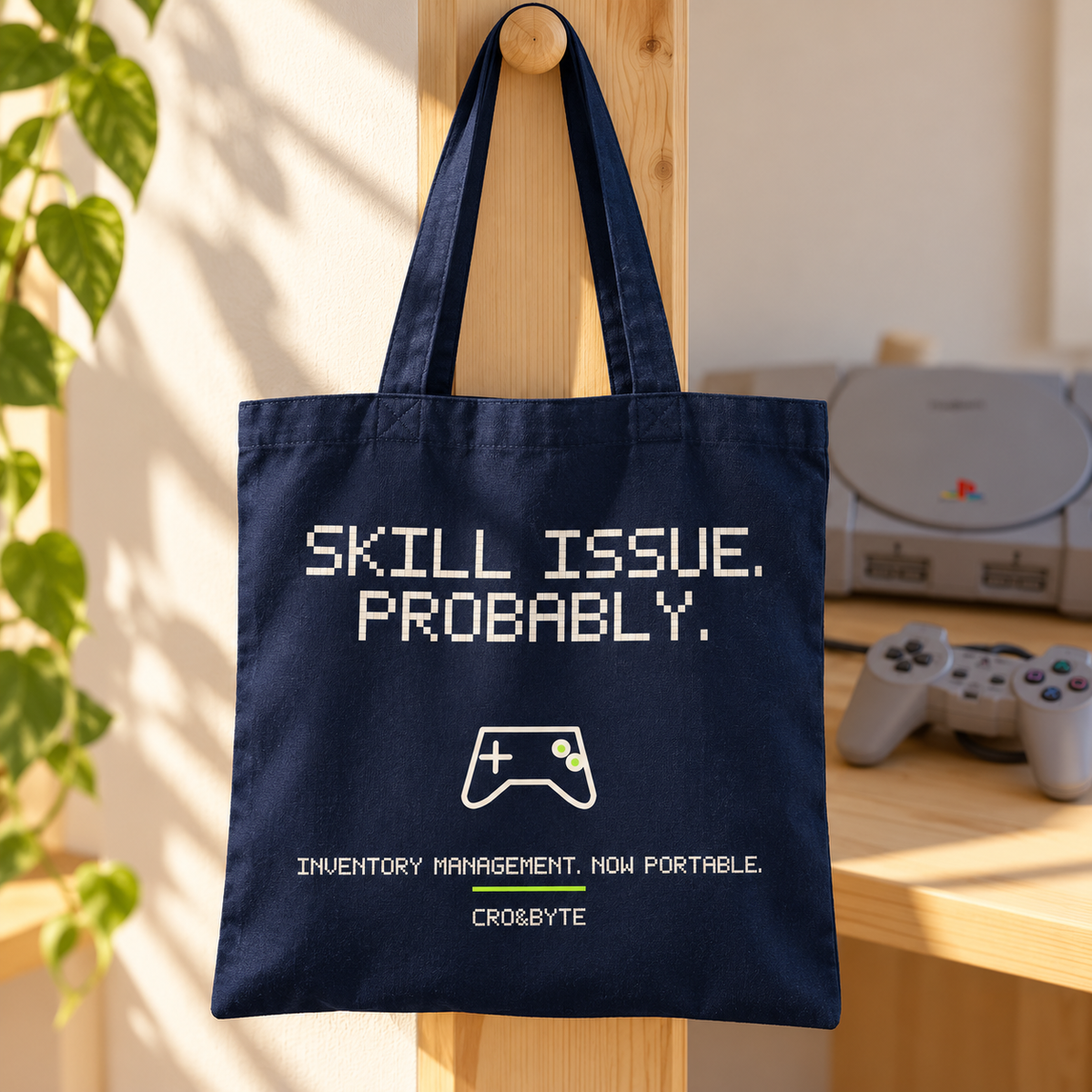 Skill Issue Probably — Tote Bag — Navy individual lifestyle photo