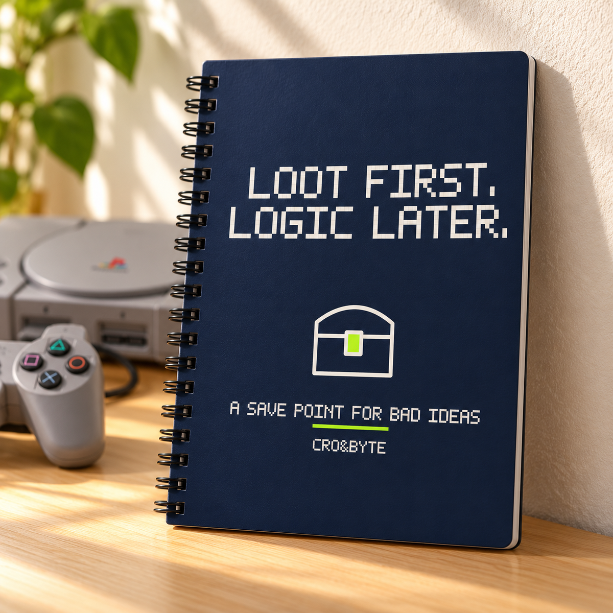 Loot First Logic Later — Notebook — Navy individual lifestyle photo