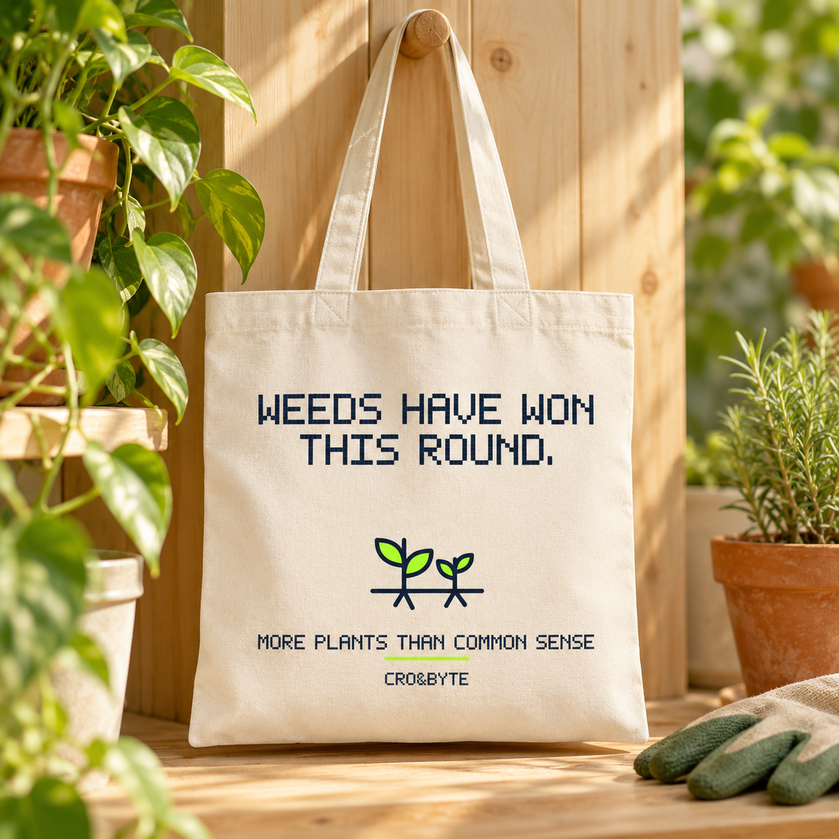 Weeds Have Won This Round — Tote Bag — Cream individual lifestyle photo