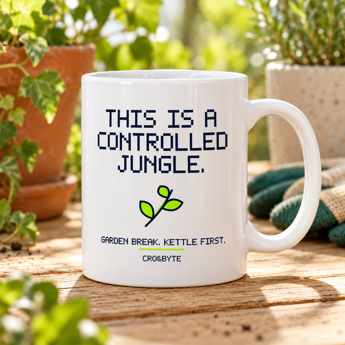 This Is A Controlled Jungle — Mug — White individual lifestyle photo