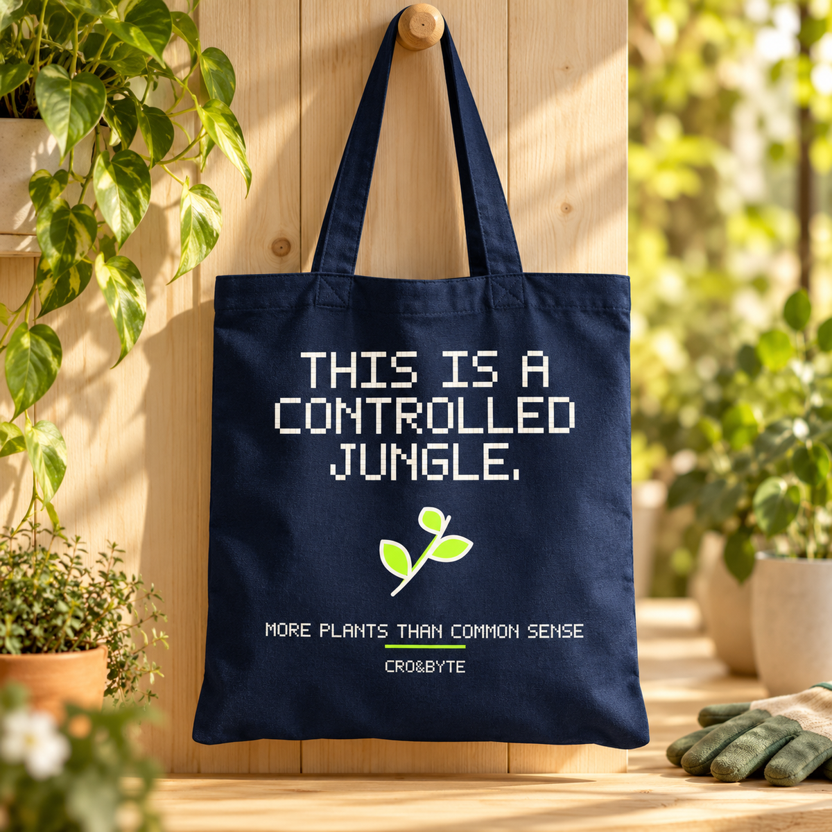 This Is A Controlled Jungle — Tote Bag — Navy individual lifestyle photo