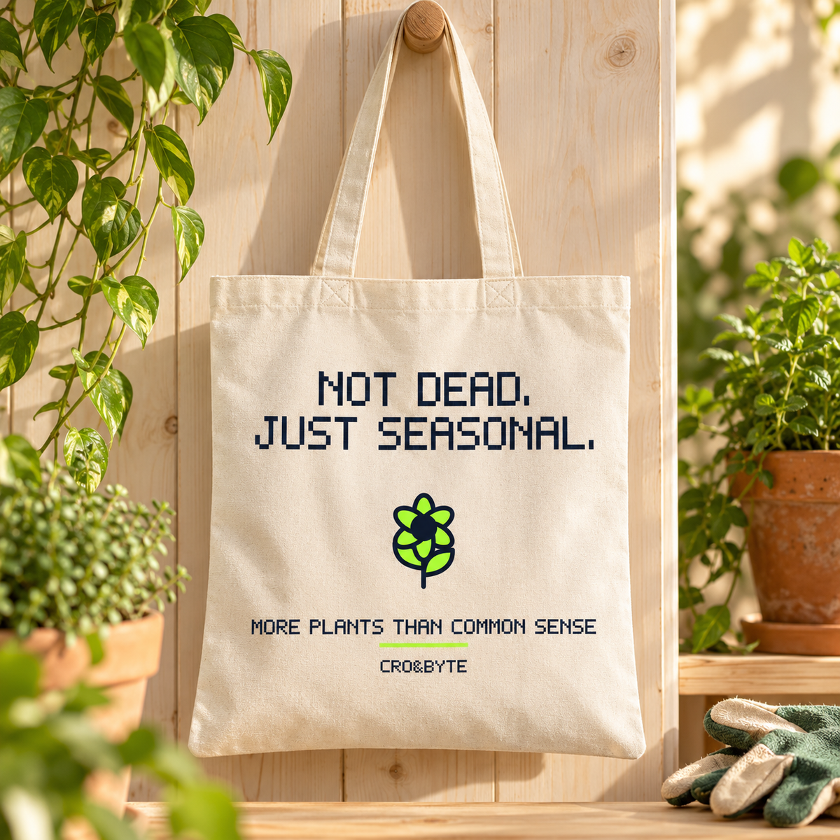 Not Dead Just Seasonal — Tote Bag — Cream individual lifestyle photo