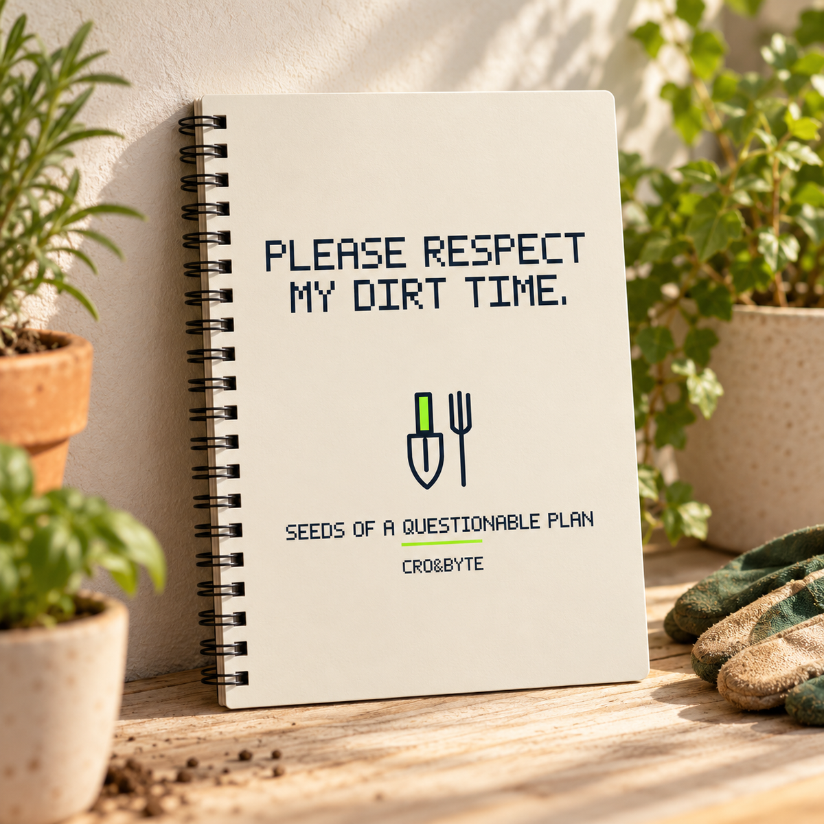 Respect My Dirt Time — Notebook — Cream individual lifestyle photo