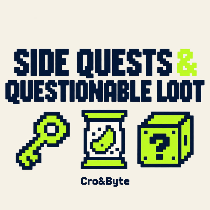 Side Quests Questionable Loot — Cream corrected artwork preview for notebook
