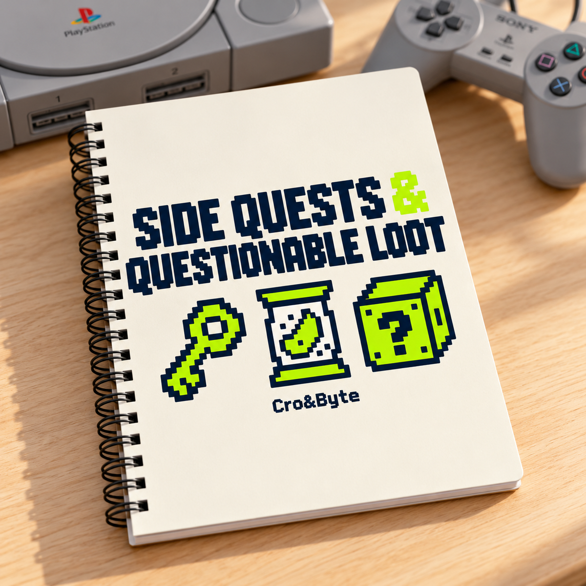 side quests questionable loot notebook — Cream lifestyle photo