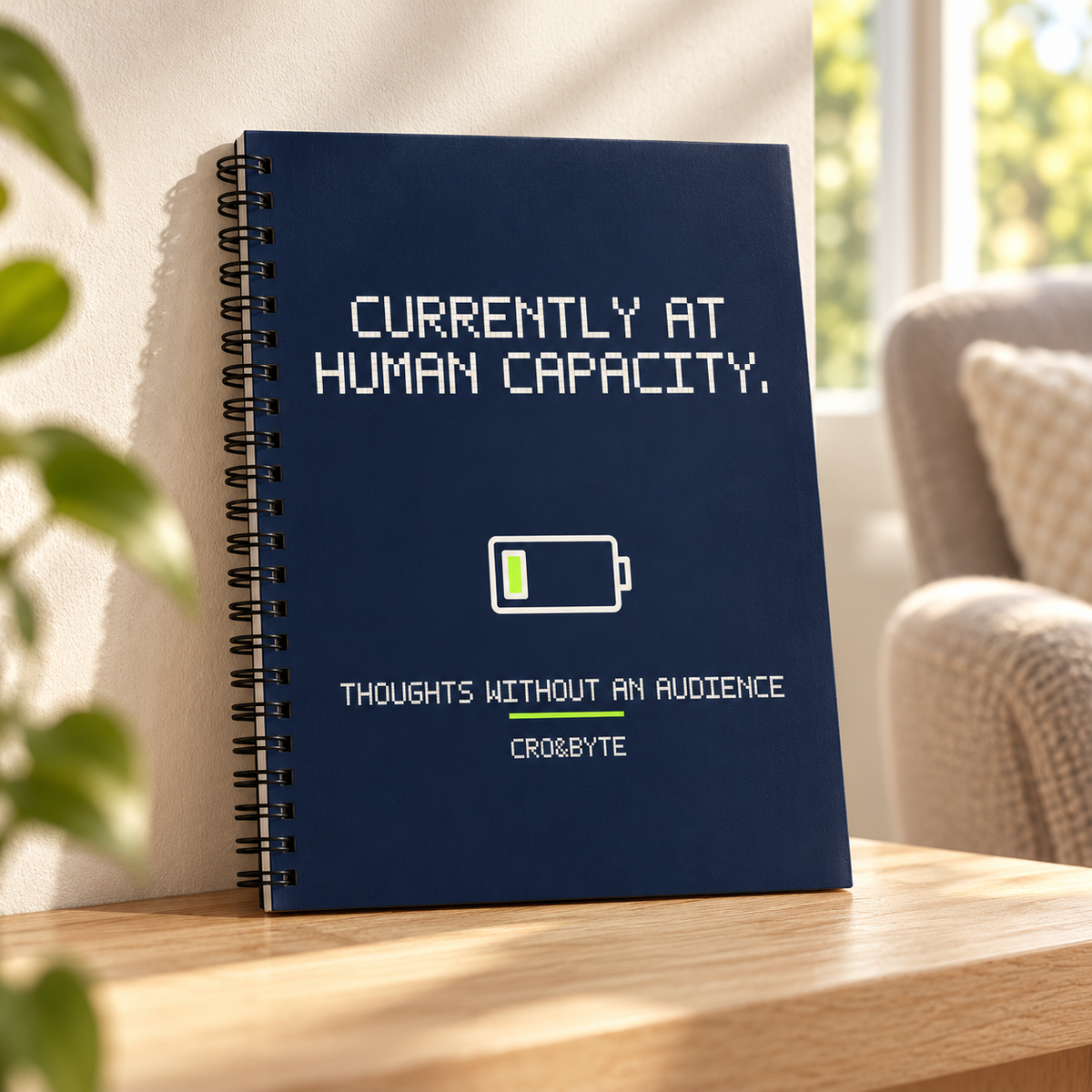 Currently At Human Capacity — Notebook — Navy individual lifestyle photo