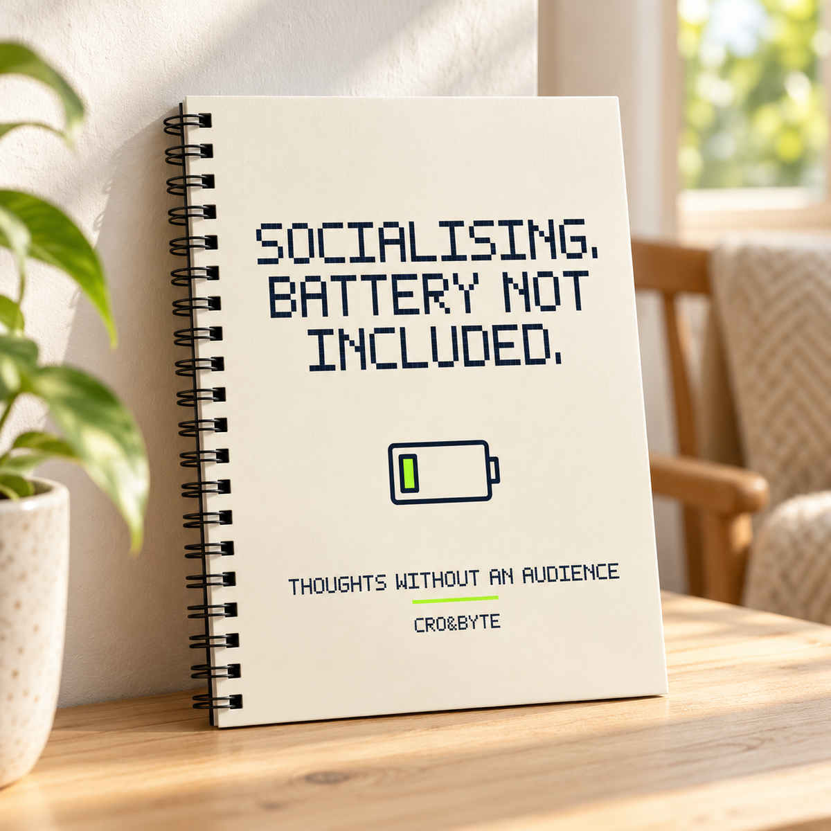 Socialising Battery Not Included — Notebook — Cream individual lifestyle photo