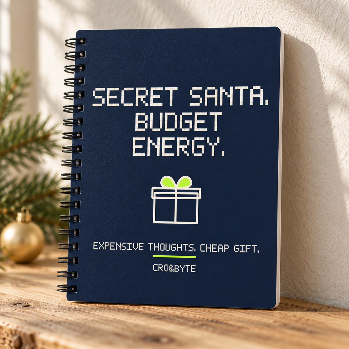 Secret Santa Budget Energy — Notebook — Navy individual lifestyle product image