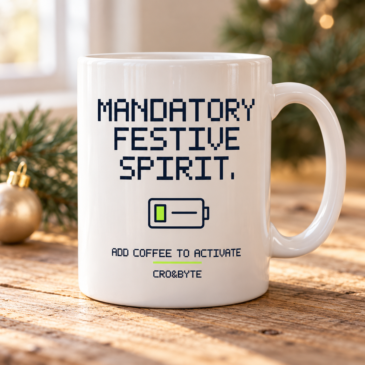 Mandatory Festive Spirit — Mug — White individual lifestyle product image