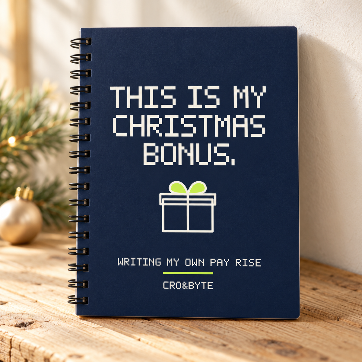 This Is My Christmas Bonus — Notebook — Navy individual lifestyle product image