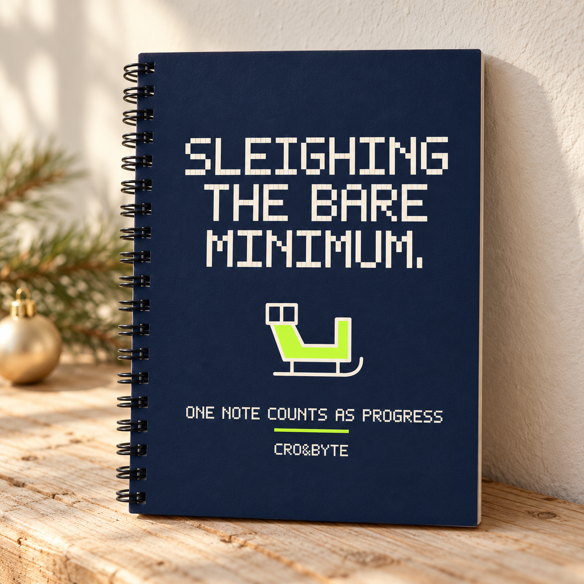 Sleighing The Bare Minimum — Notebook — Navy individual lifestyle product image