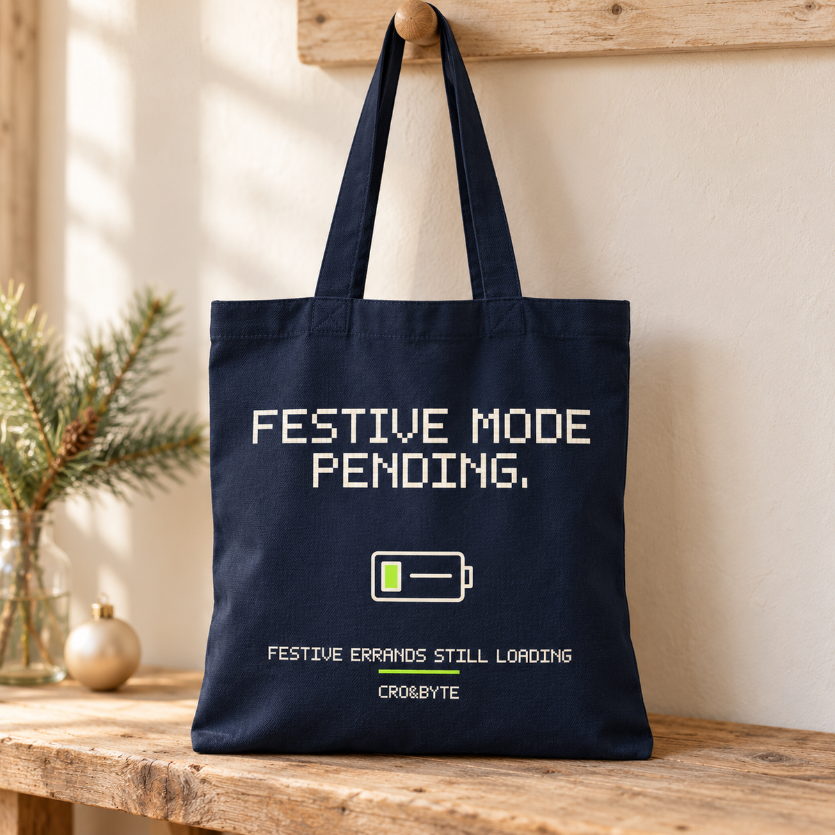 Festive Mode Pending — Tote Bag — Navy individual lifestyle product image
