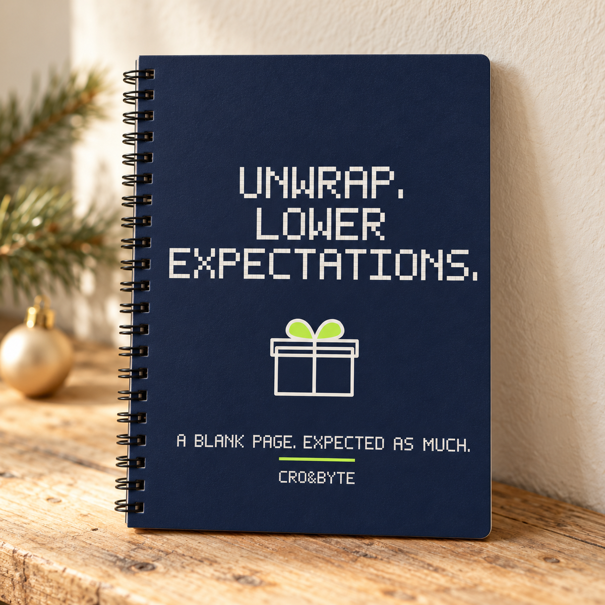 Unwrap Lower Expectations — Notebook — Navy individual lifestyle product image