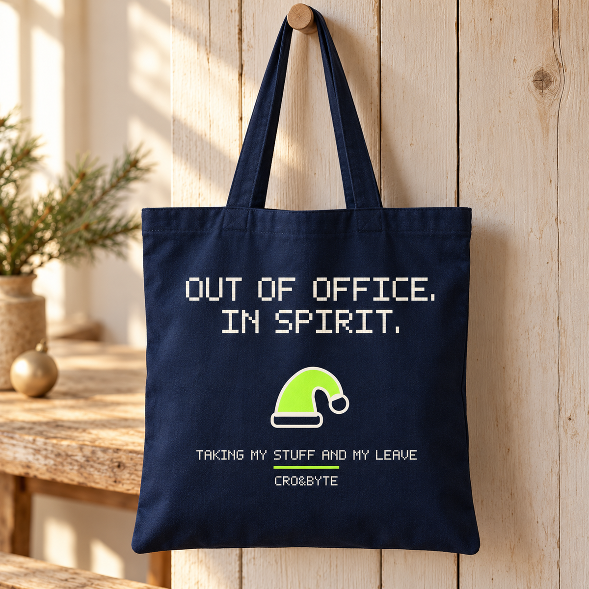 Out Of Office In Spirit — Tote Bag — Navy individual lifestyle product image