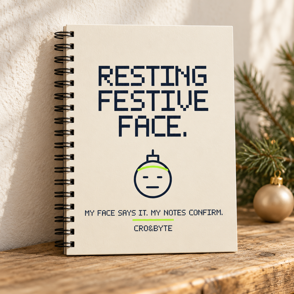 Resting Festive Face — Notebook — Cream individual lifestyle product image