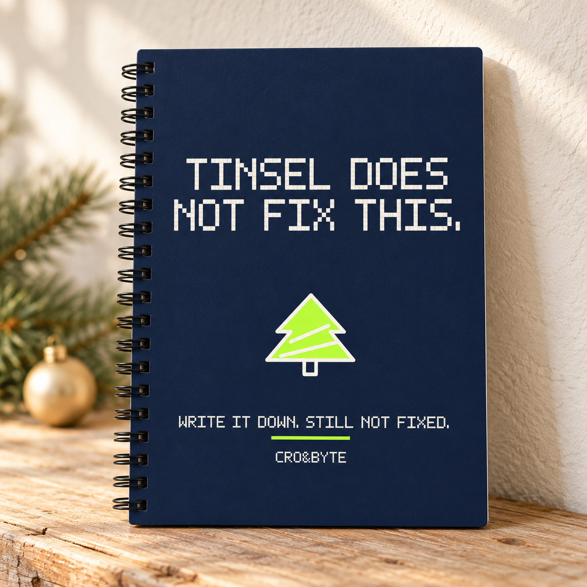 Tinsel Does Not Fix This — Notebook — Navy individual lifestyle product image
