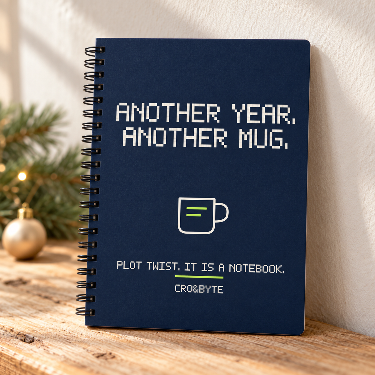 Another Year Another Mug — Notebook — Navy individual lifestyle product image