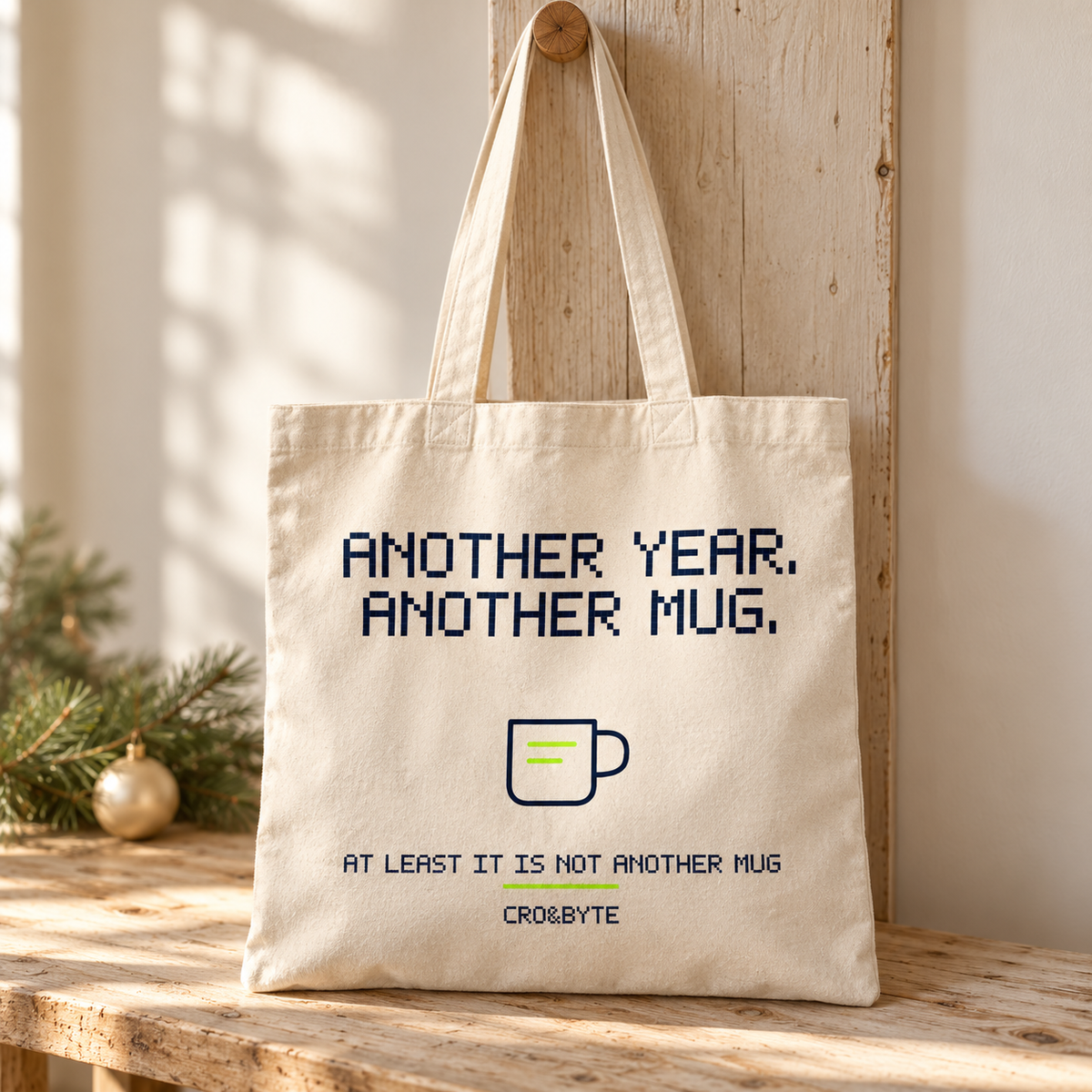 Another Year Another Mug — Tote Bag — Cream individual lifestyle product image