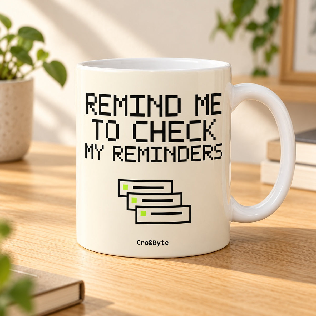 Remind Me to Check My Reminders — Cream artwork preview for mug