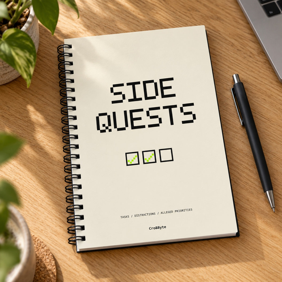 Side Quests — Cream artwork preview for notebook