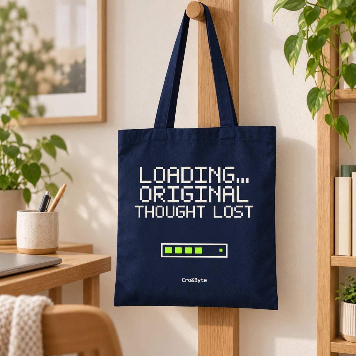Loading… Original Thought Lost — Navy artwork preview for tote bag