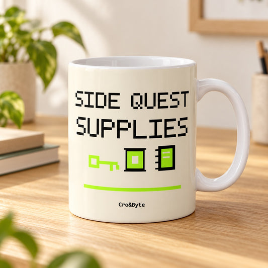 Side Quest Supplies — Cream artwork preview for mug