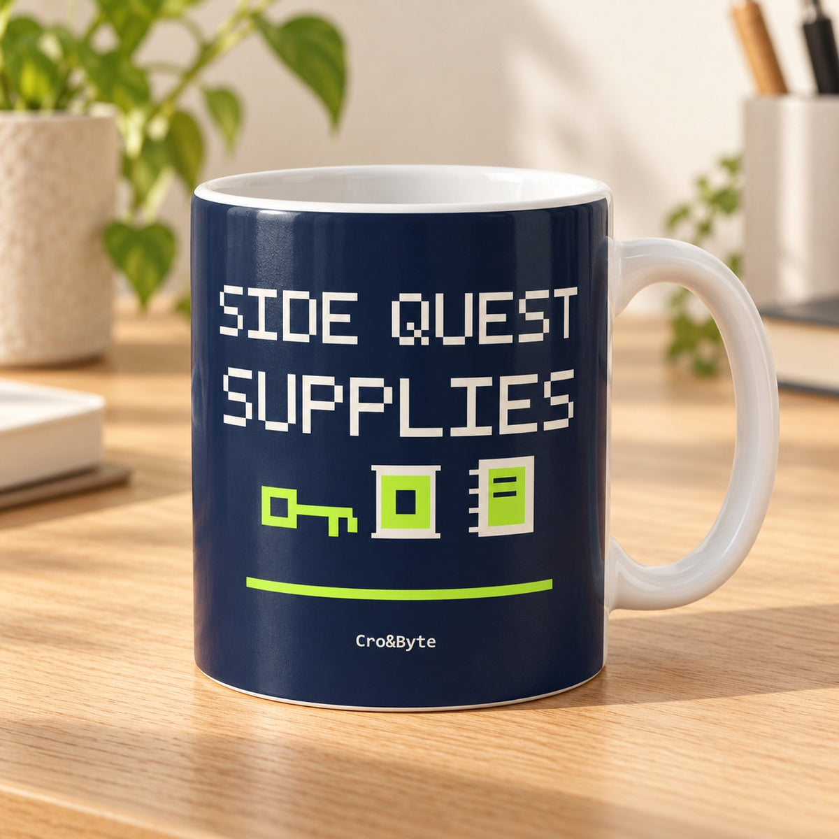 Side Quest Supplies — Navy artwork preview for mug