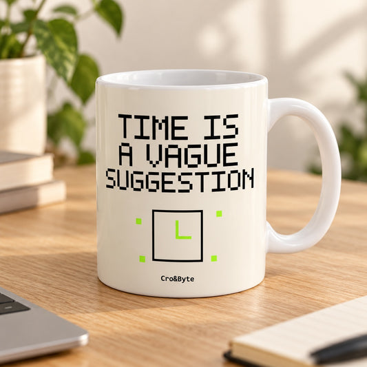 Time Is a Vague Suggestion — Cream artwork preview for mug