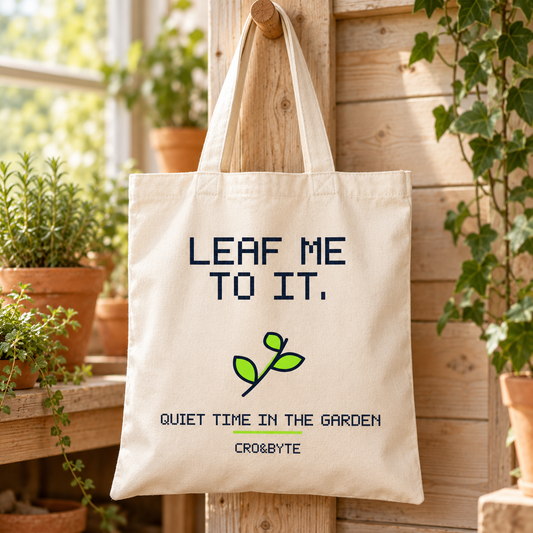 Leaf Me To It — Cream tote, individual realistic product photograph