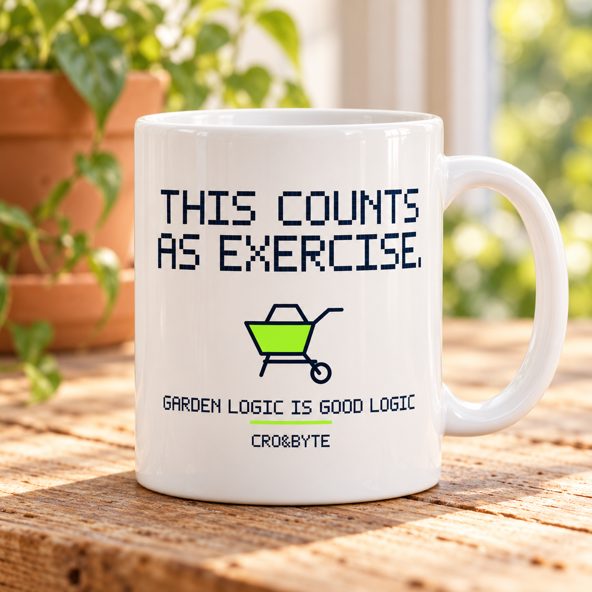 This Counts As Exercise — White mug, individual realistic product photograph