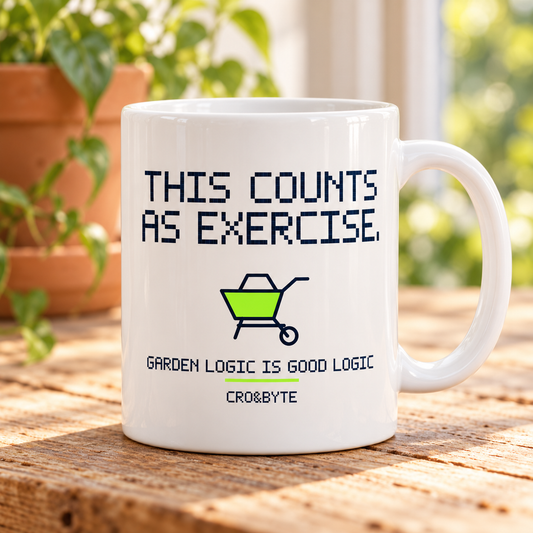 This Counts As Exercise — White mug, individual realistic product photograph