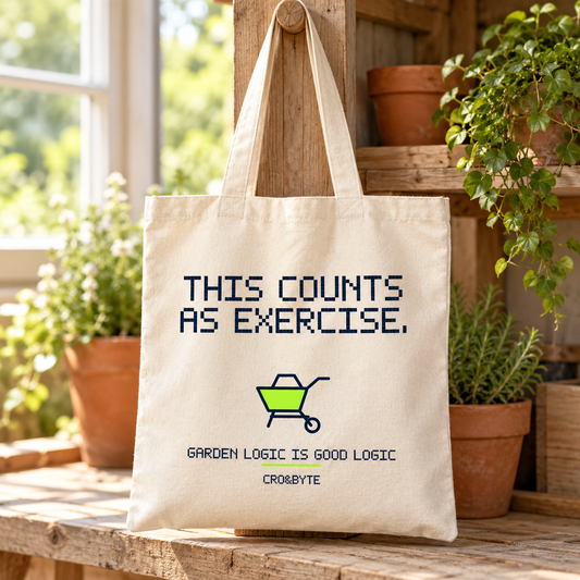 This Counts As Exercise — Cream tote, individual realistic product photograph
