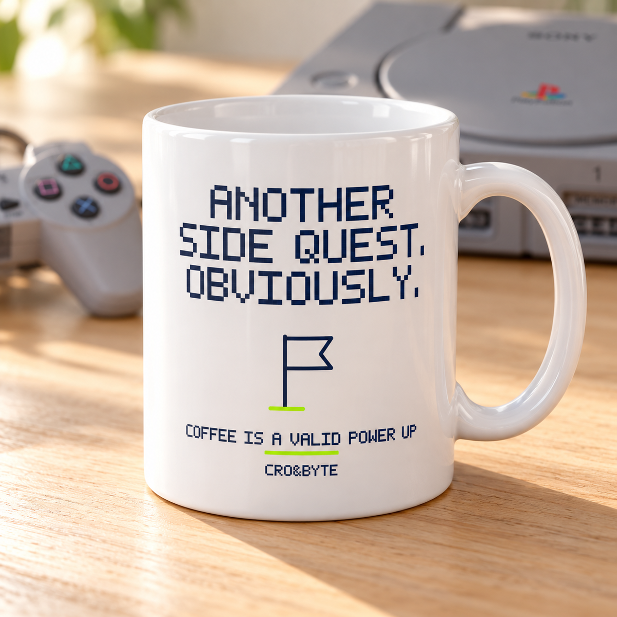 Another Side Quest Obviously — Mug — White individual lifestyle photo