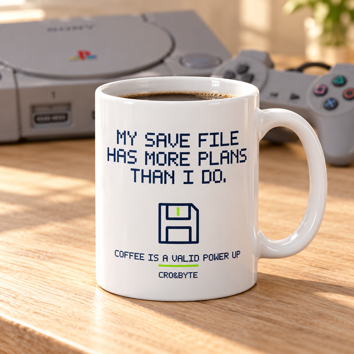 My Save File Has More Plans — Mug — White individual lifestyle photo
