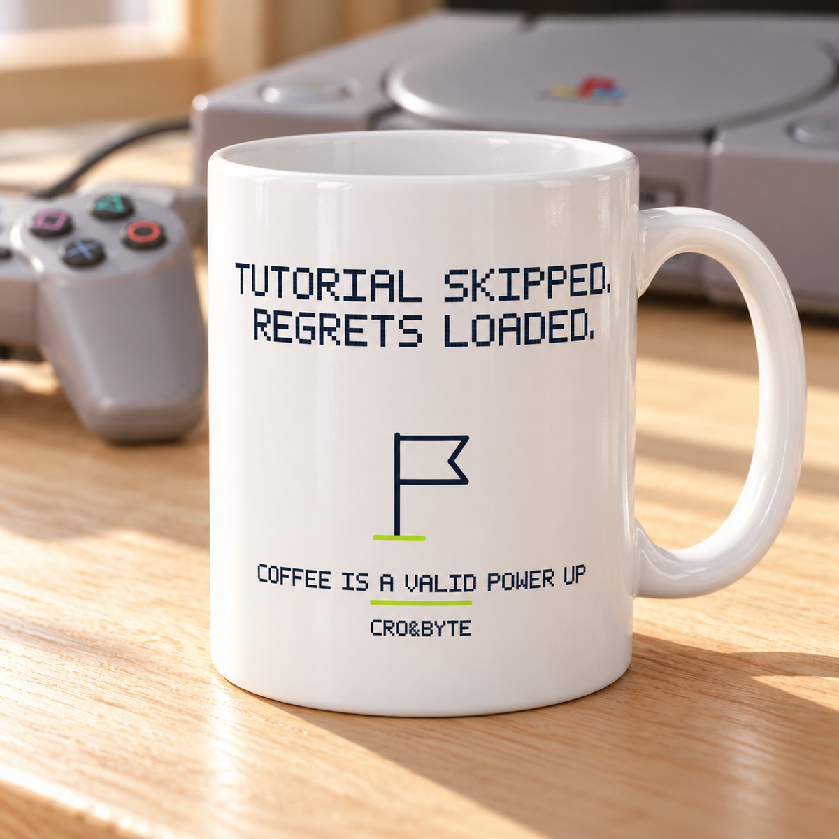 Tutorial Skipped Regrets Loaded — Mug — White individual lifestyle photo