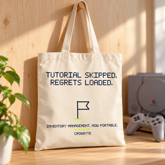Tutorial Skipped Regrets Loaded — Tote Bag — Cream individual lifestyle photo