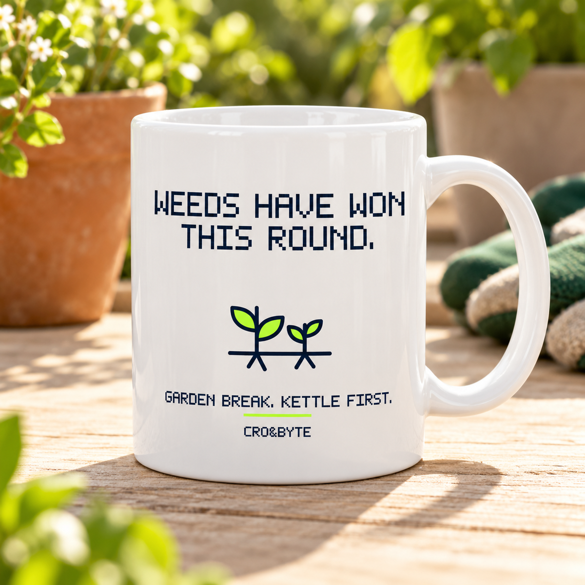 Weeds Have Won This Round — Mug — White individual lifestyle photo