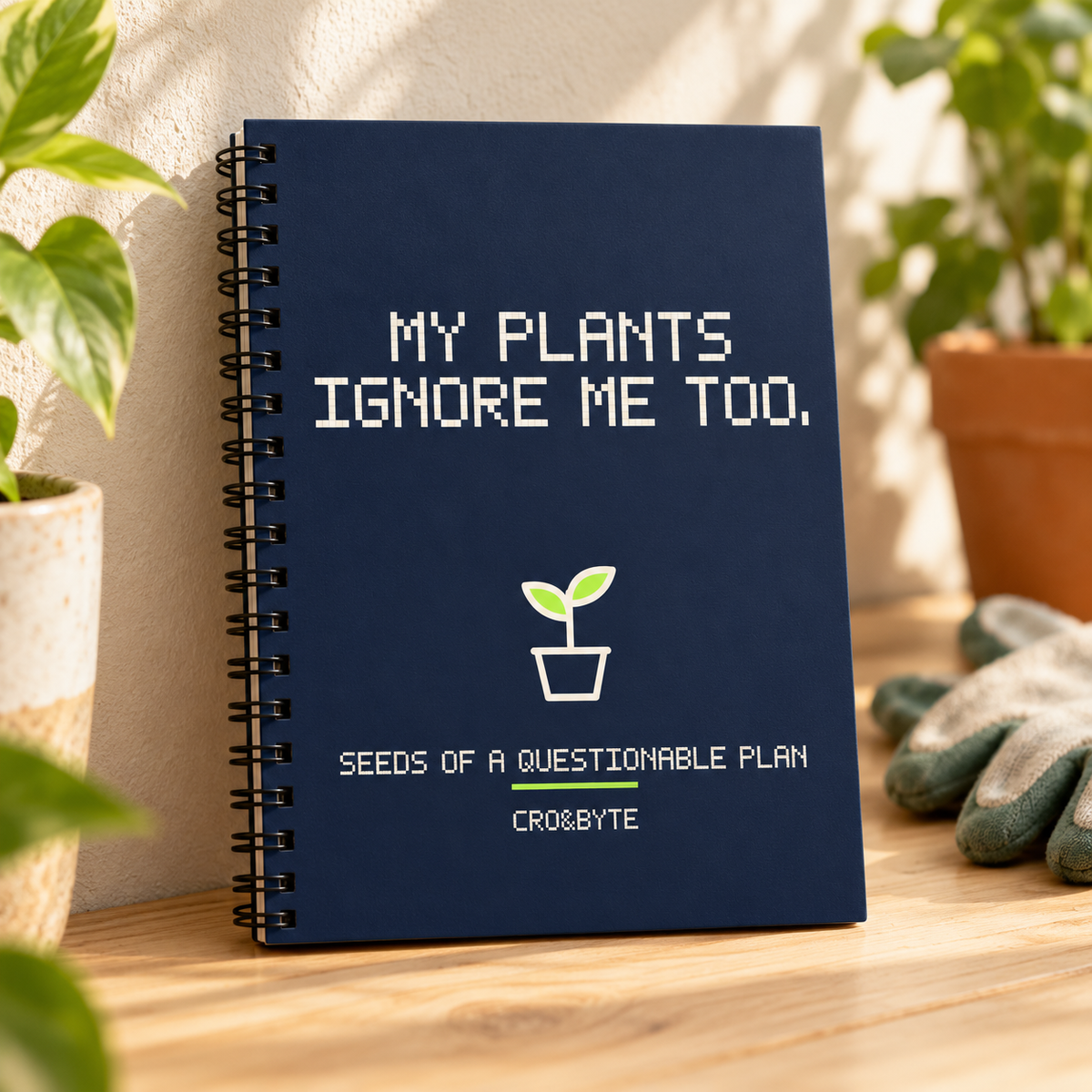 My Plants Ignore Me Too — Notebook — Navy individual lifestyle photo