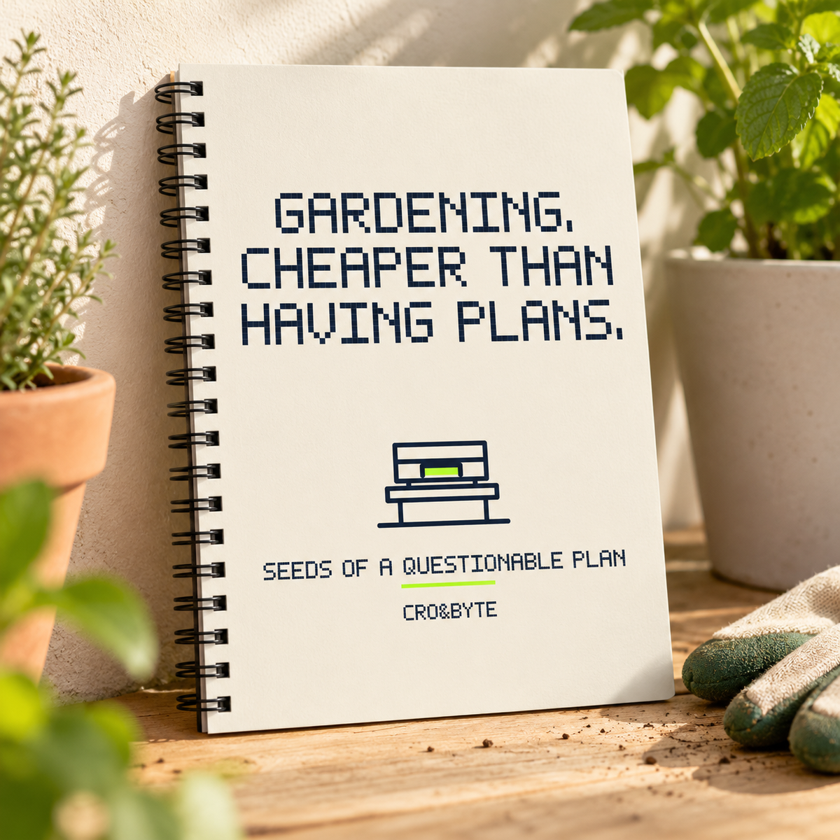 Gardening Cheaper Than Plans — Notebook — Cream individual lifestyle photo
