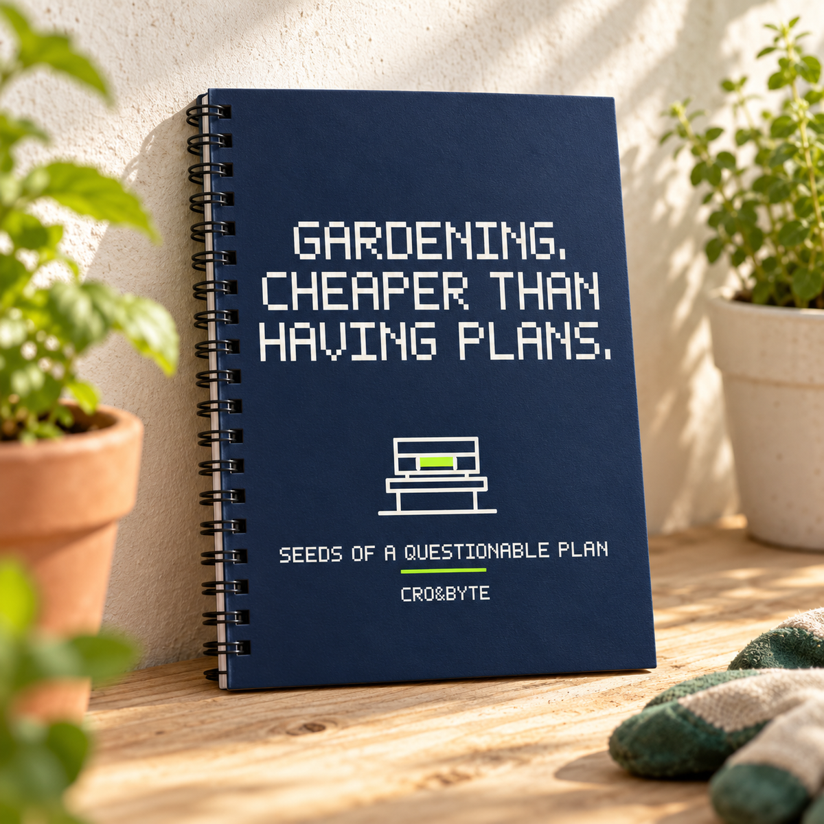 Gardening Cheaper Than Plans — Notebook — Navy individual lifestyle photo