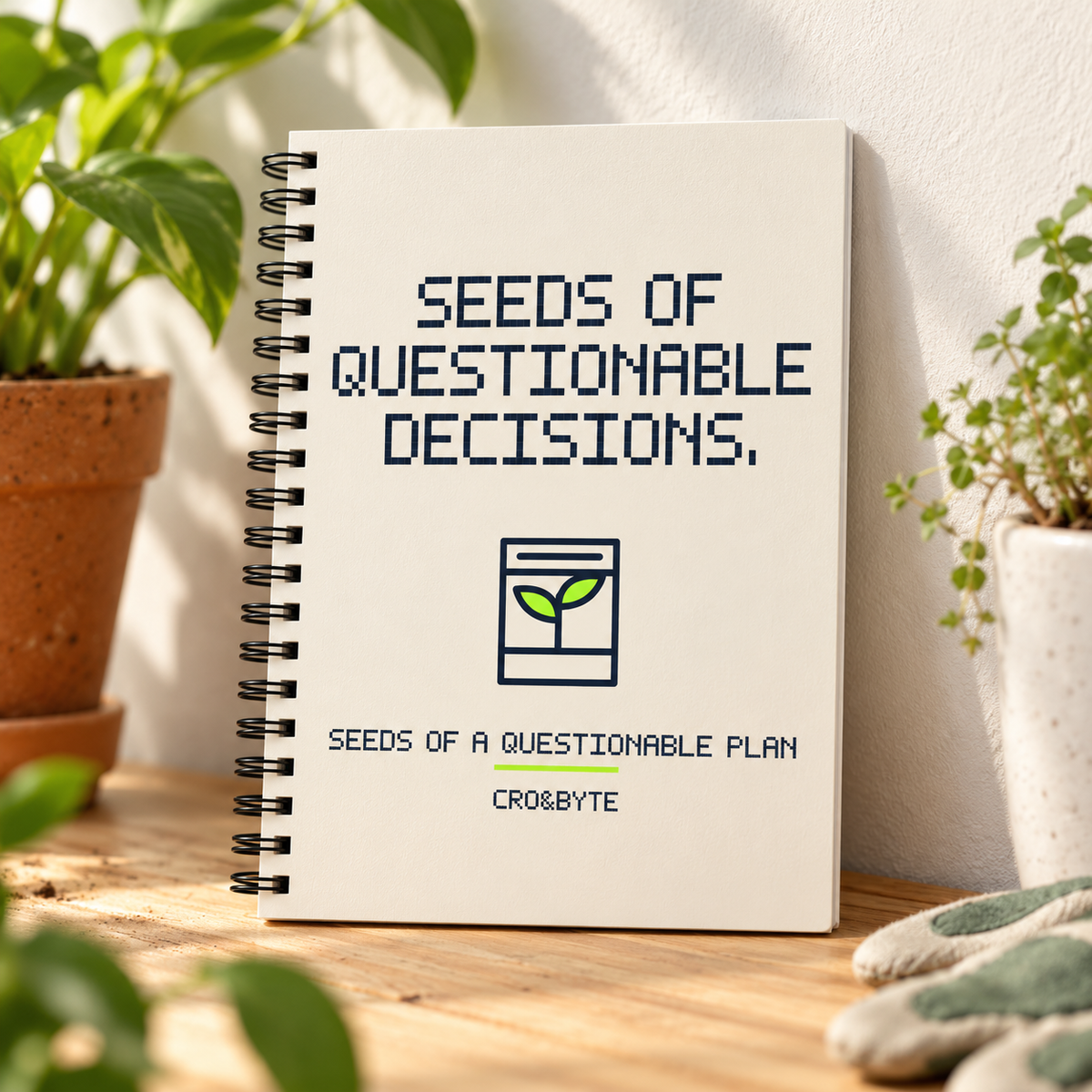 Seeds Of Questionable Decisions — Notebook — Cream individual lifestyle photo