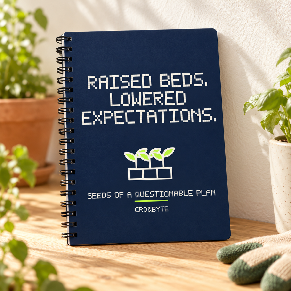Raised Beds Lowered Expectations — Notebook — Navy individual lifestyle photo