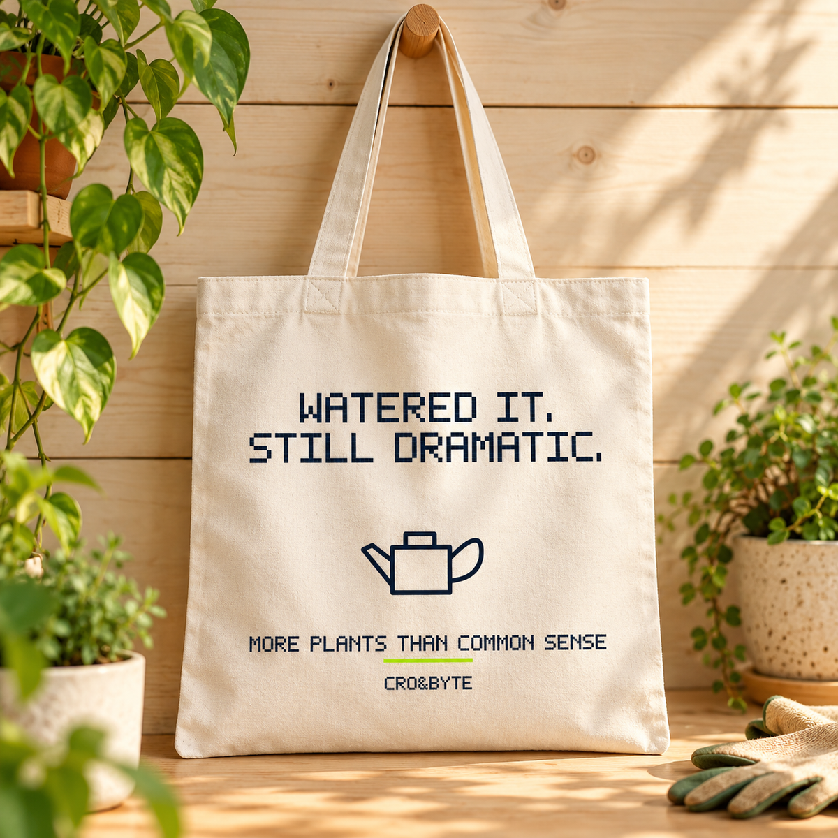 Watered It Still Dramatic — Tote Bag — Cream individual lifestyle photo