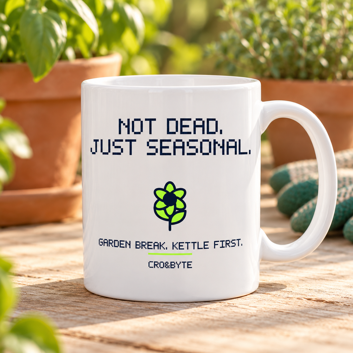 Not Dead Just Seasonal — Mug — White individual lifestyle photo