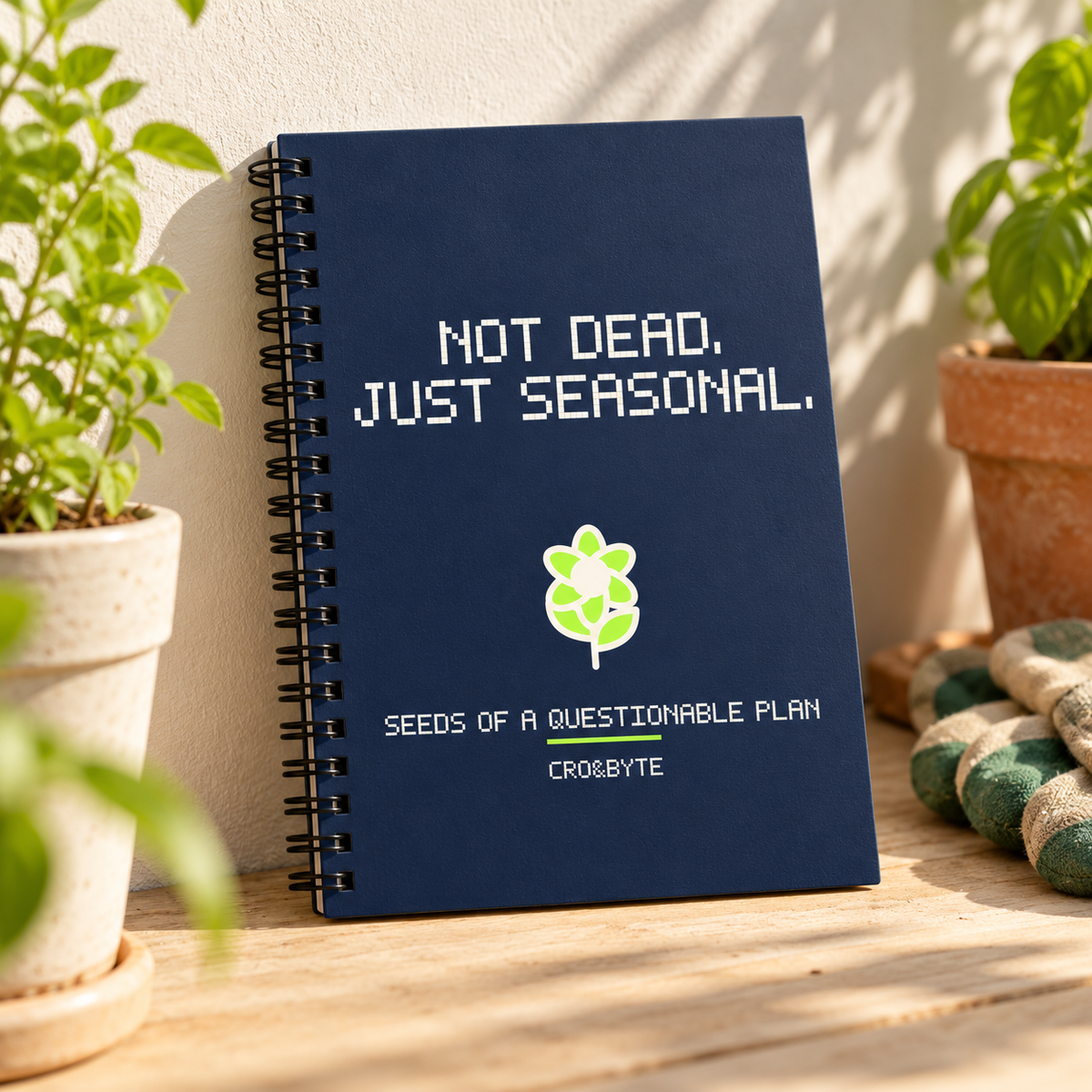 Not Dead Just Seasonal — Notebook — Navy individual lifestyle photo