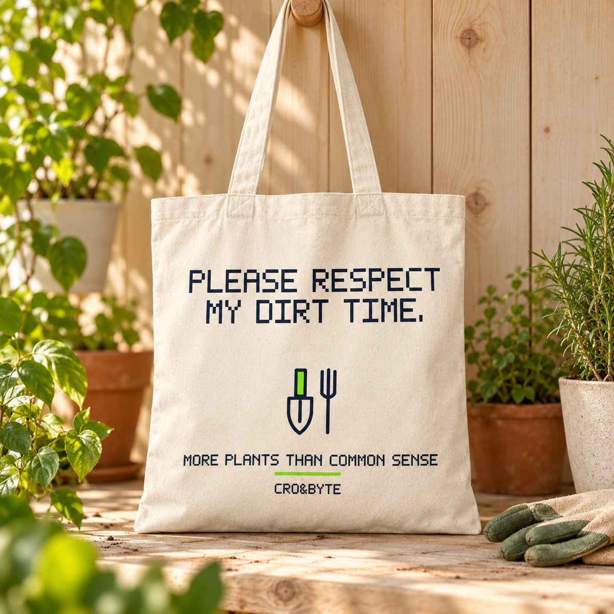 Respect My Dirt Time — Tote Bag — Cream individual lifestyle photo